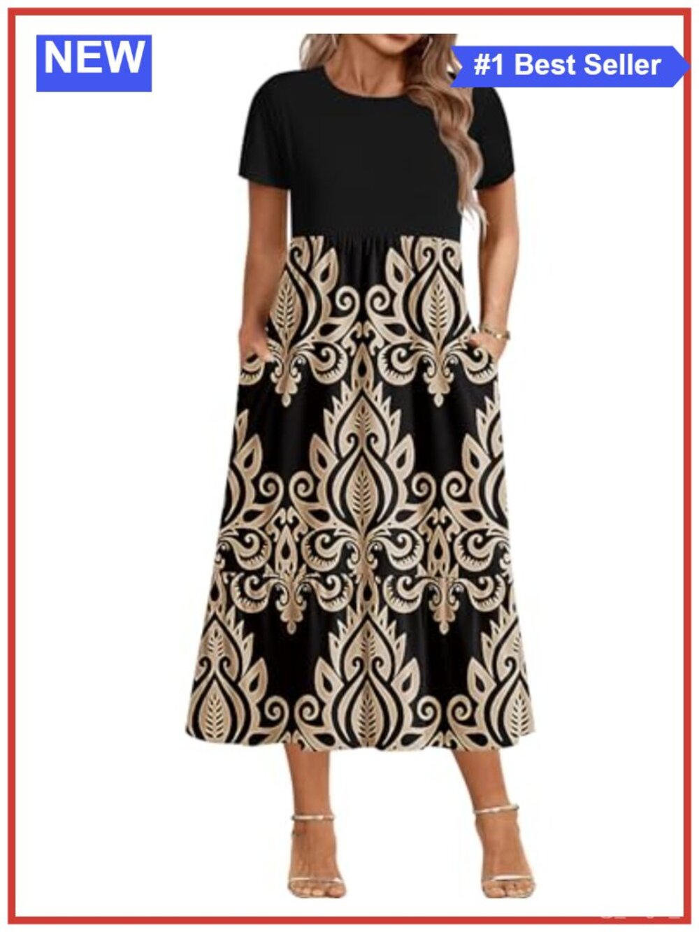 Plus Size Short Sleeve Tiered Maxi Dress with Pockets Casual Summer Flowy